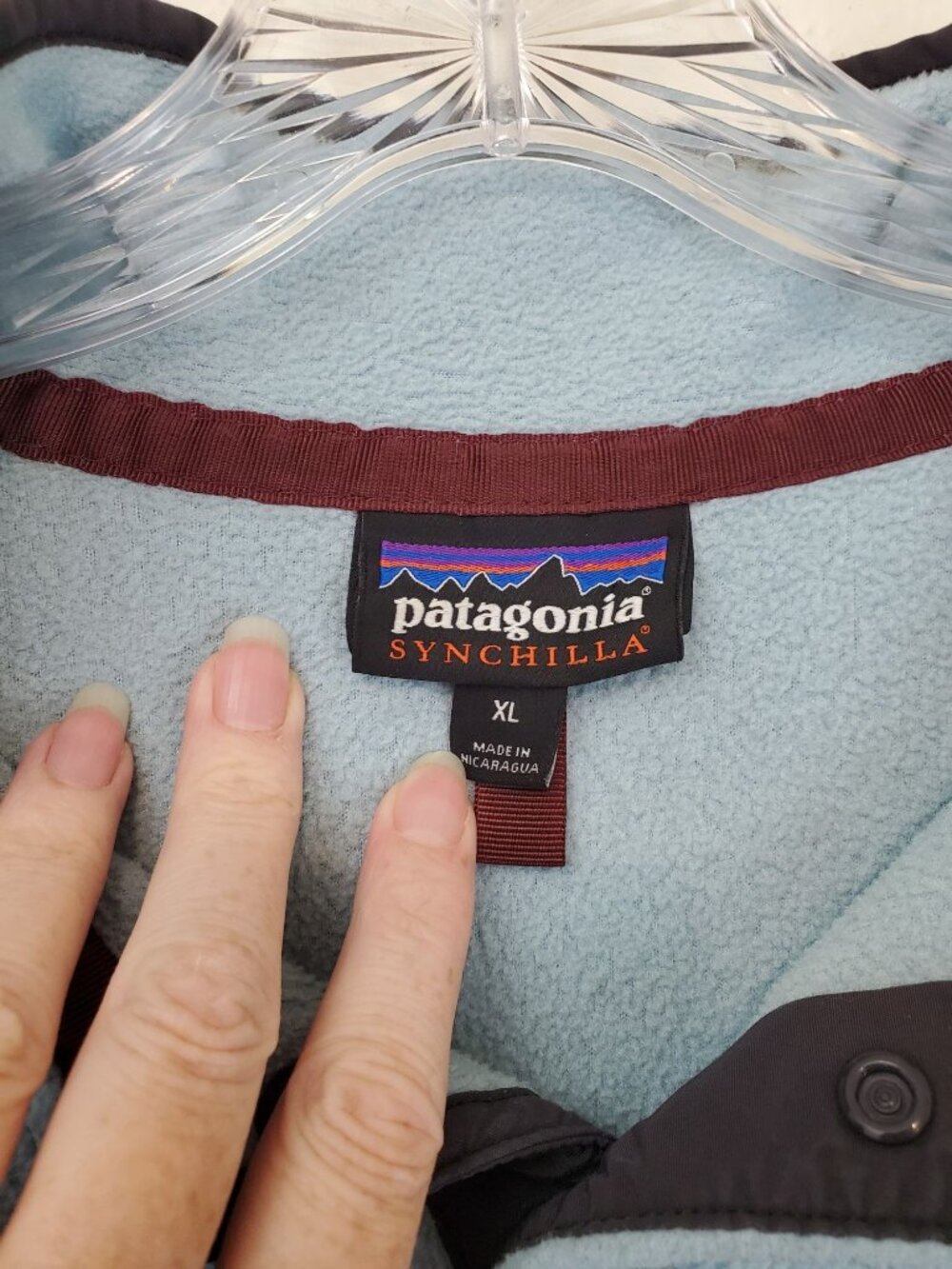 Patagonia Lightweight Synchilla Snap-T Fleece Pullover, blue and brown - Picture 3 of 7